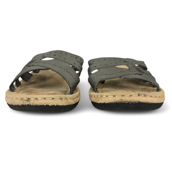 Coral Bay Sandals Womens Size 6 Gray Metallic Open Toe Slip On Shoes Denton - Picture 6 of 15